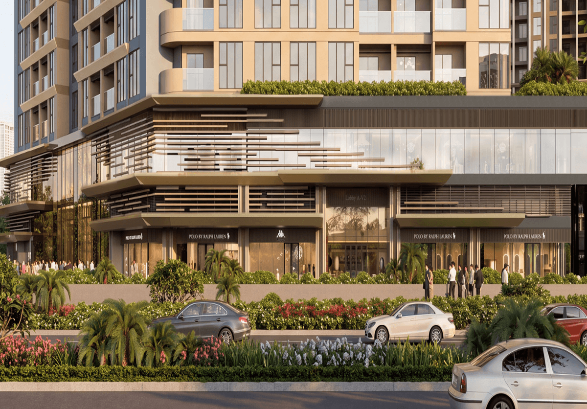 Phối cảnh shophouse khối đế thương mại
