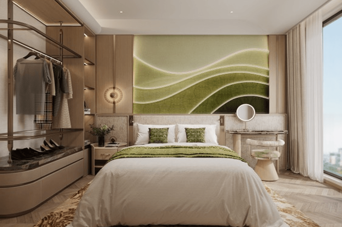 phối cảnh nội thất căn hộ 1 phòng ngủ